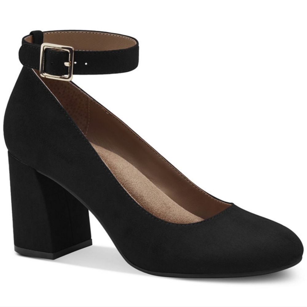 Valentinaa Ankle-Strap Block Heel Dress Shoes